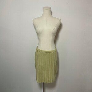 Sabo Cora Sage Green Ribbed Knit Midi Skirt | Women’s Size Medium (AUS 10 / US 6